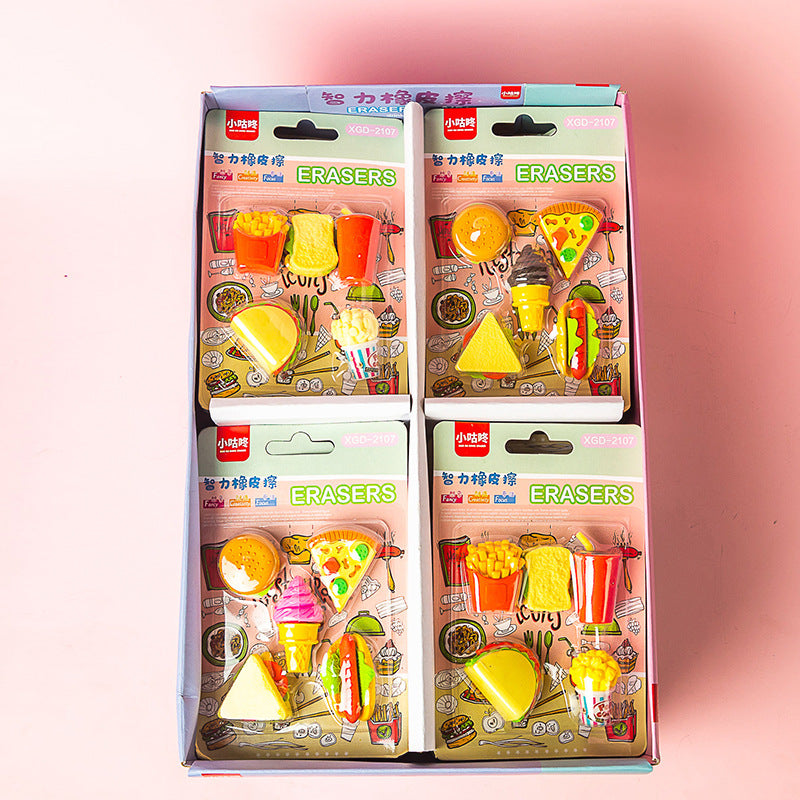 Food Series Mini Erasers Card