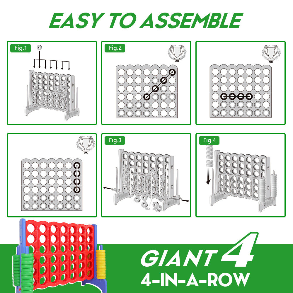 Great Playthings-Giant 4 in a Row Connect Game for Kids & Adults Indoor/Outdoor Game Set-GP1000