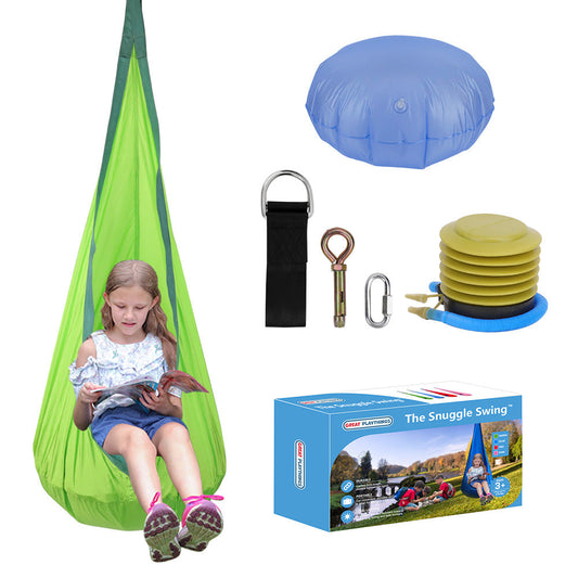 Great Playthings-The Snuggle Swing Hanging Chair - Green-GP1012