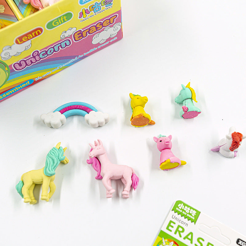 Unicorn Series Mini Erasers Card