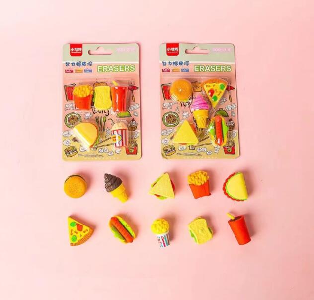Food Series Mini Erasers Card