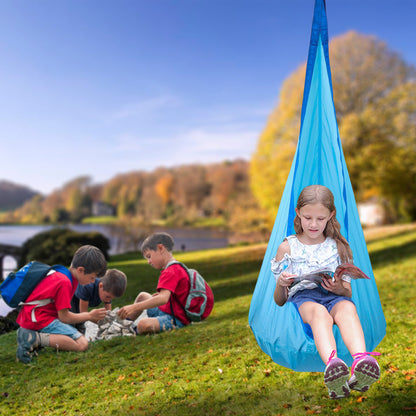 Great Playthings-The Snuggle Swing Hanging Chair - Blue-GP1011