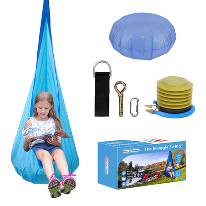 Great Playthings-The Snuggle Swing Hanging Chair - Blue-GP1011