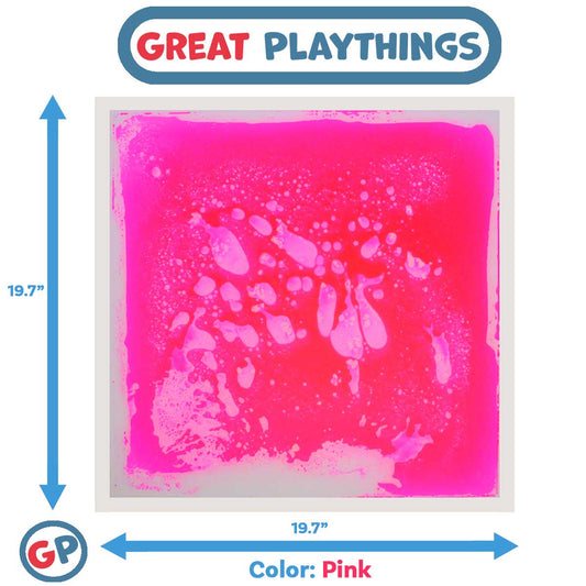 Great Playthings-19.7" Square Liquid Sensory Floor Tile - Box of 6 Pink Tiles-GP1104