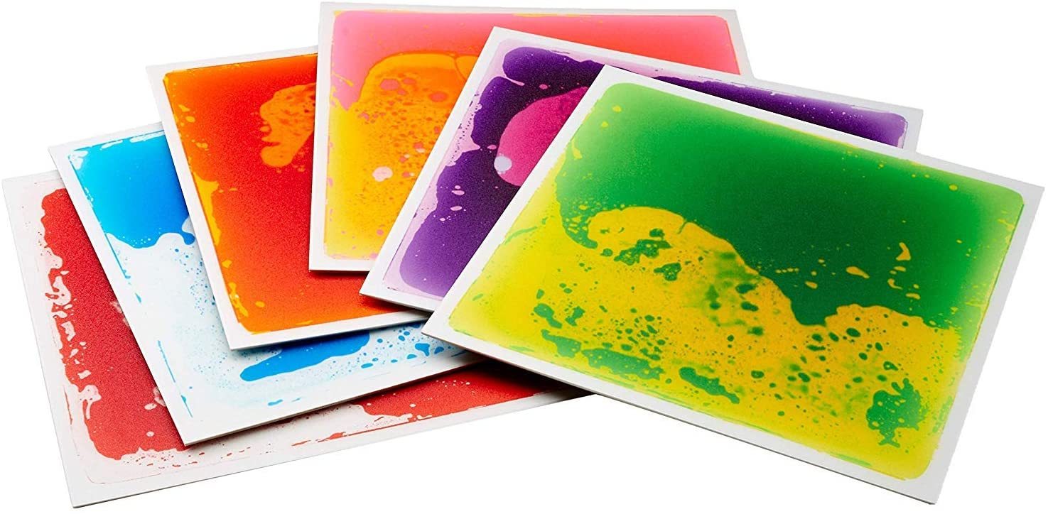 Great Playthings-11.8" Square Liquid Sensory Floor Tile - Box of 6 Assorted Color Tiles-GP1121