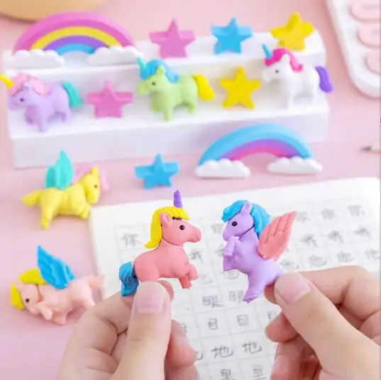 Cute Unicorns Mini Erasers Card