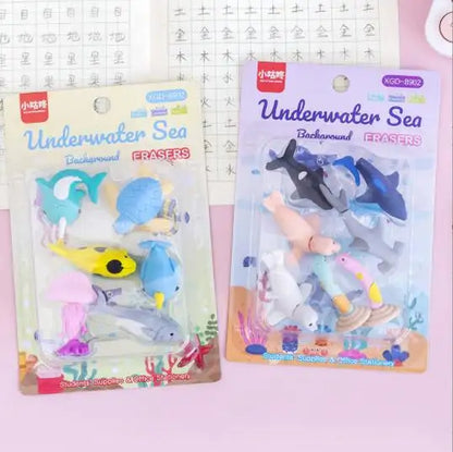Underwater Sea Mini Erasers Card