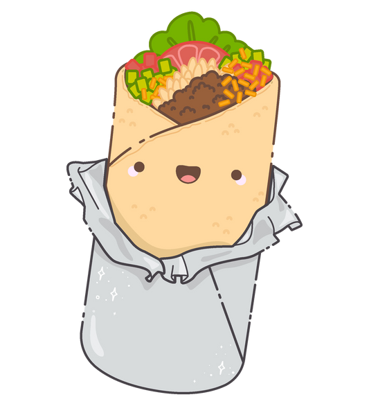 IDAKO-Happy Burrito 4" Sticker-