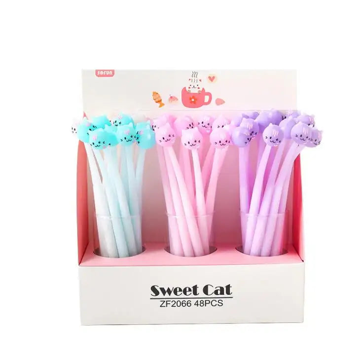 IDAKO-Sweet Cat Wiggle Gel Pen (Box of 48)-