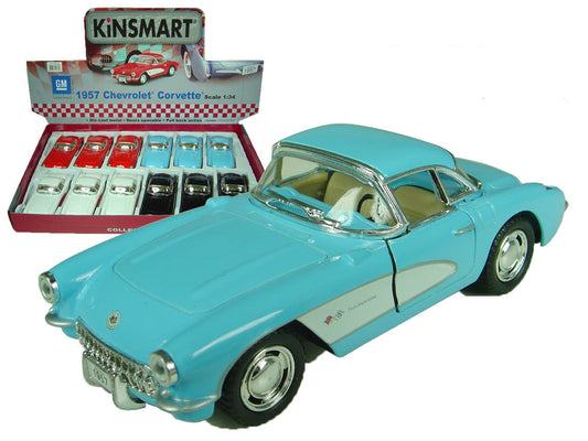 Kinsmart-5" Diecast 1957 Chevrolet Corvette (12 Pieces)-KT5316D