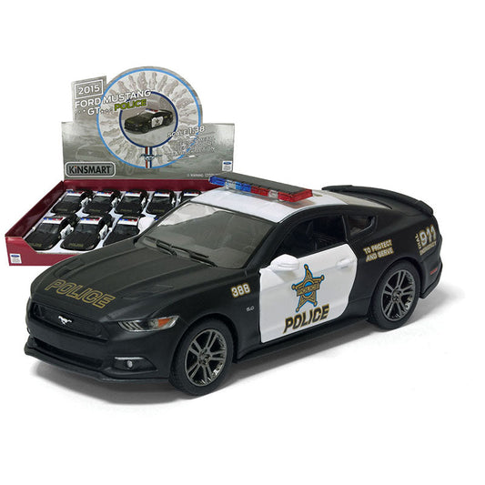 Kinsmart-5" Diecast 2015 Ford Mustang GT Police (12 Pieces)-KT5386DP
