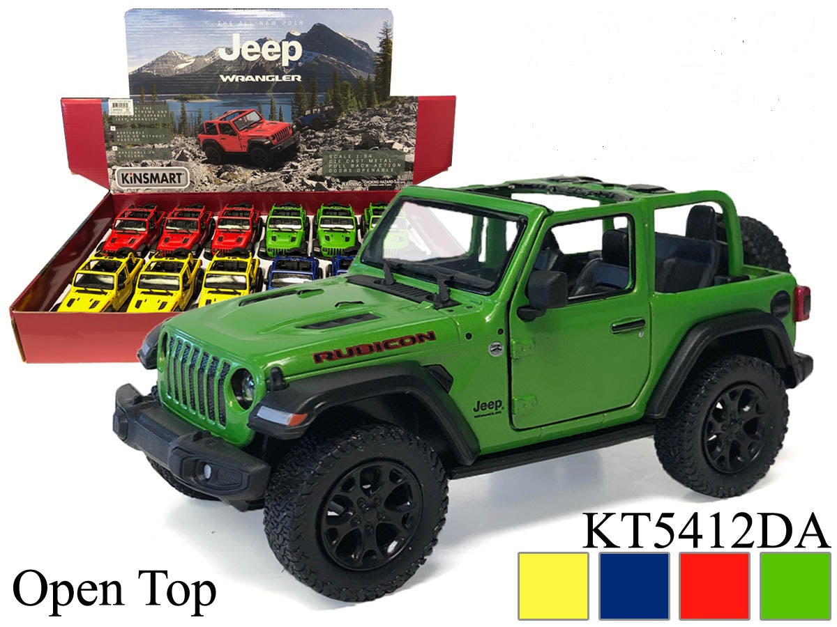 Kinsmart-5" Diecast 2018 Jeep Wrangler - Open Top (12 Pieces)-KT5412DA