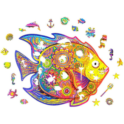 Unidragon-Shining Fish Wooden Puzzle - Medium-UNI-FISH-M