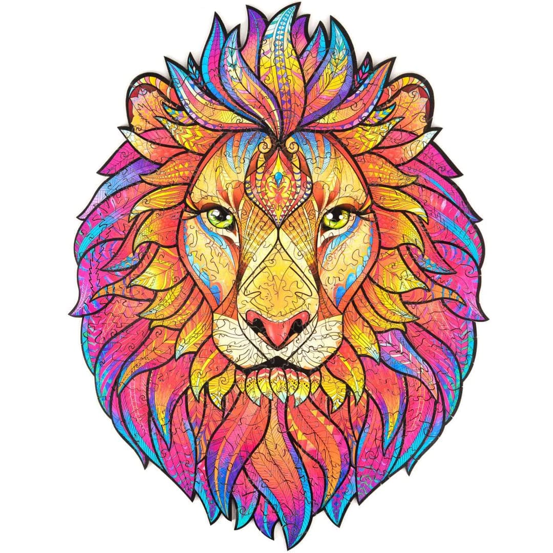 Unidragon-Mysterious Lion Wooden Puzzle - Medium-UNI-LION-M