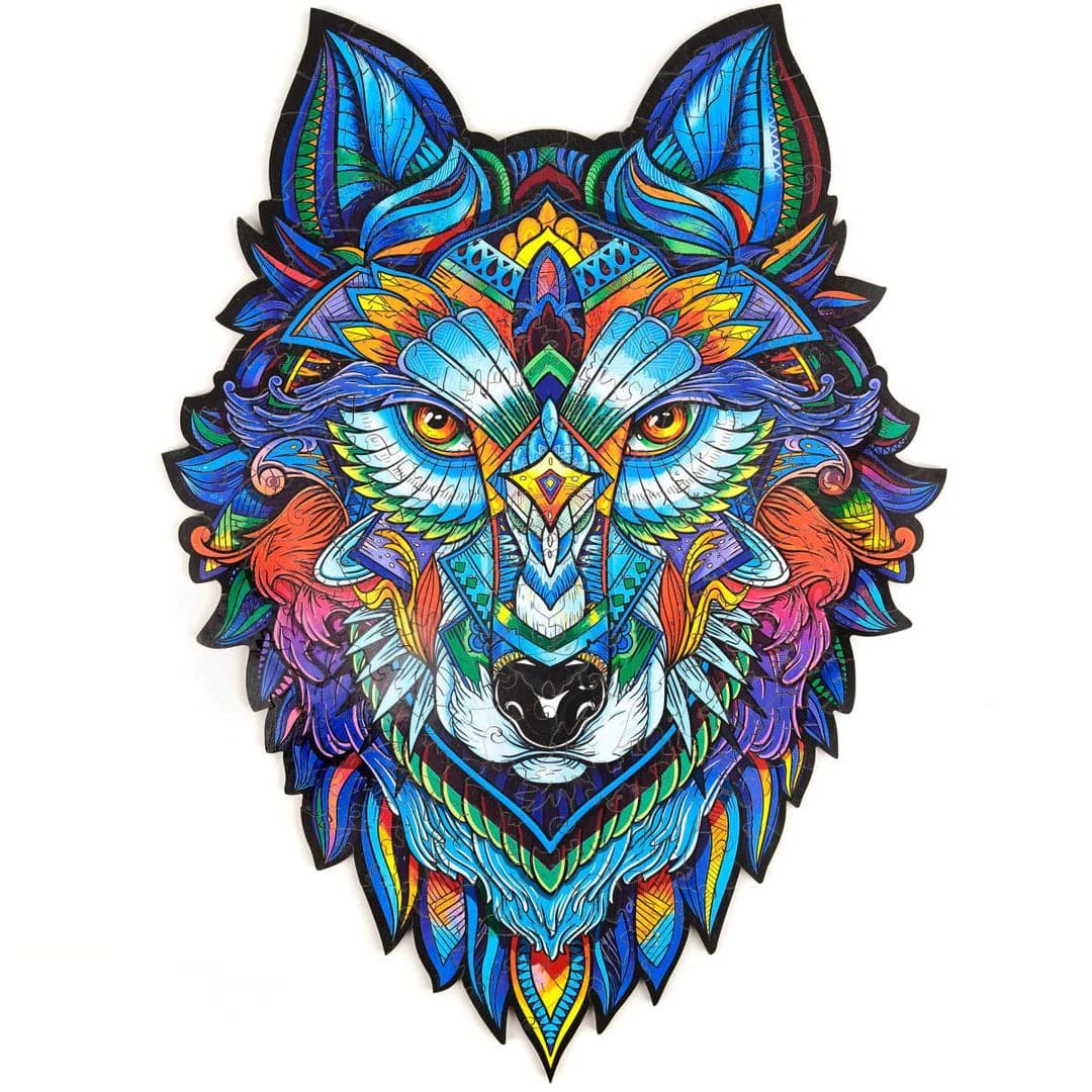 Unidragon-Majestic Wolf Wooden Puzzle - Medium-UNI-WOLF-M