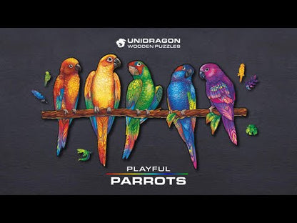 Playful Parrots Wooden Puzzle - Simple