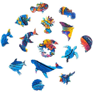 Milky Whales 2 In 1 Wooden Puzzle - Medium