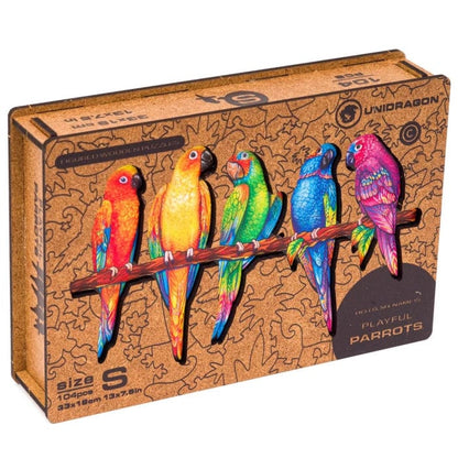 Playful Parrots Wooden Puzzle - Medium
