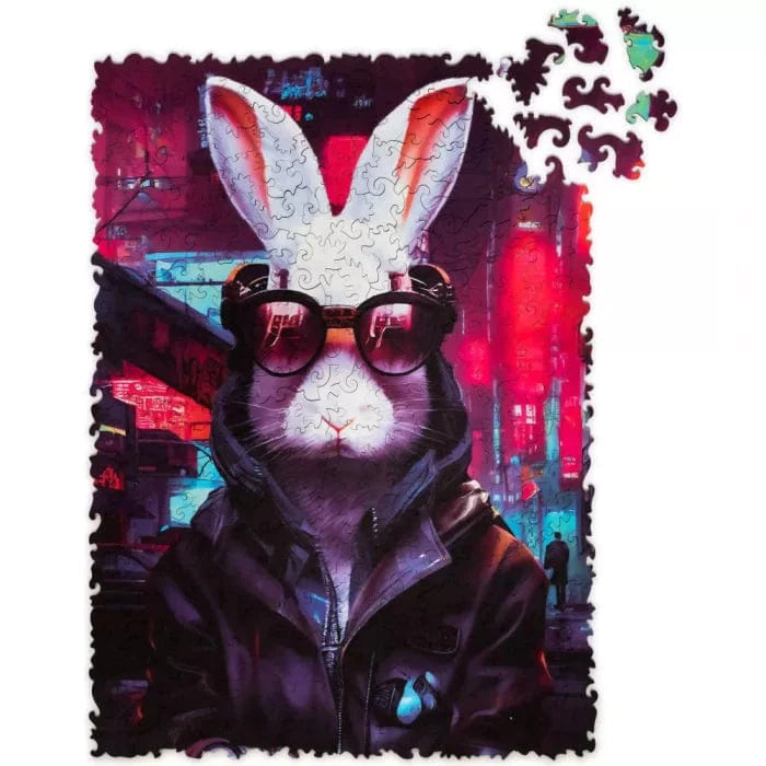 Pop-Art Cyber Rabbit Wooden Puzzle - 250 Pieces